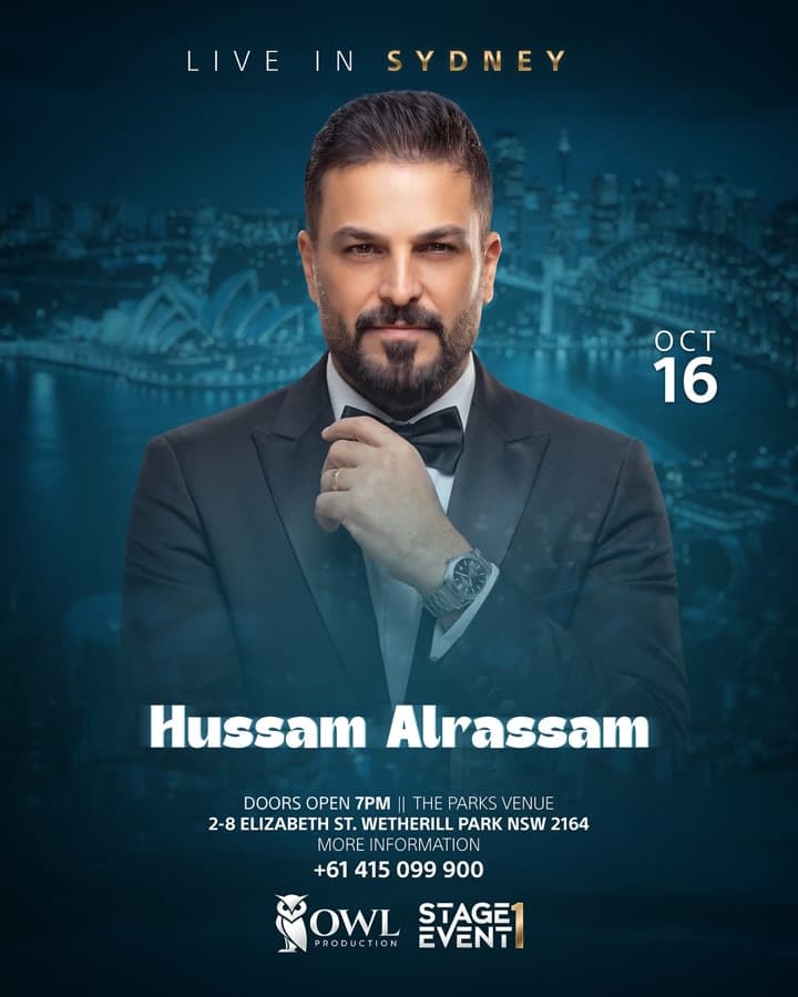 Hussam Alrassam live in Sydney poster